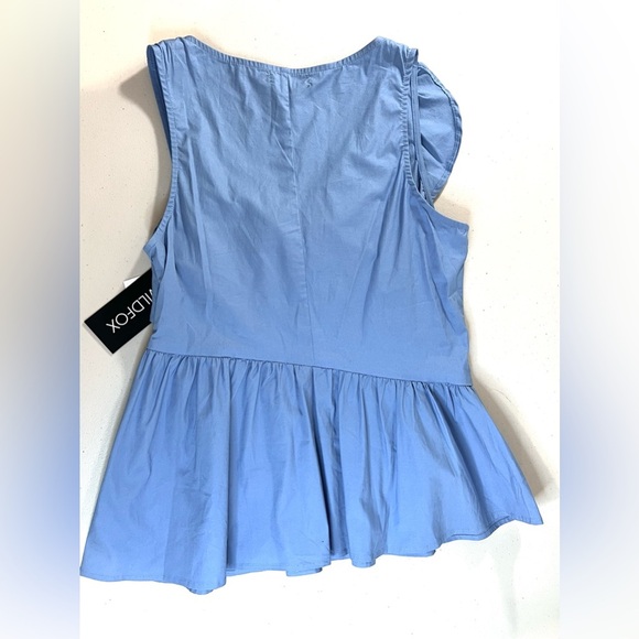 Wilfox Ruffle Laurent Blouse, Beaded Design,  Size Medium, NWT - Picture 2 of 11